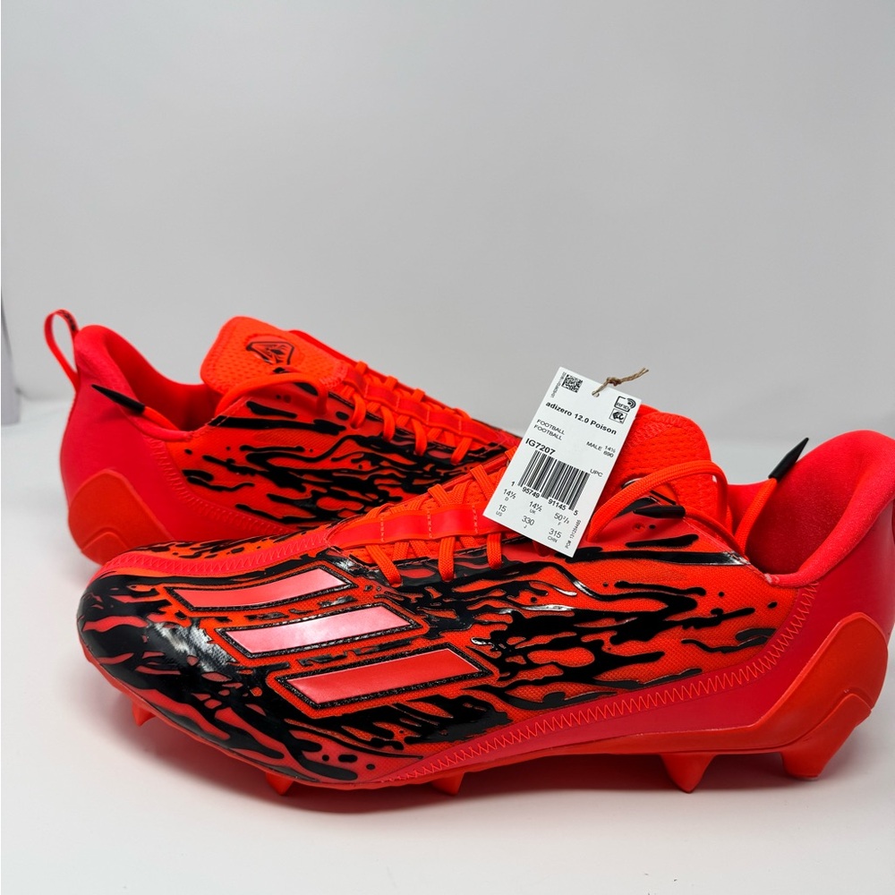 NEW Adidas Adizero 12.0 Poison Men's Size 15 Football Cleats In Box